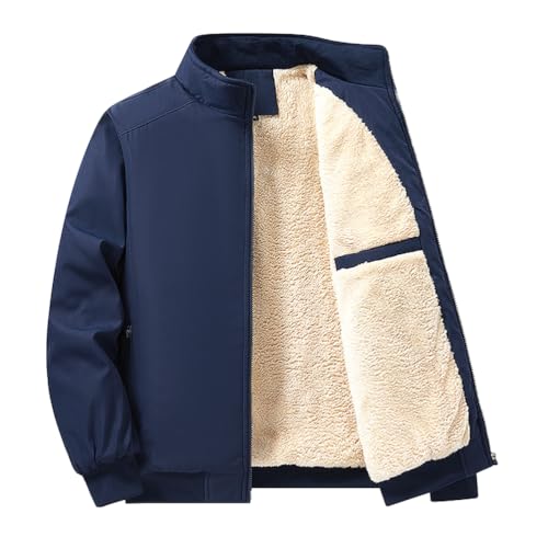 Herren Winterjacke Dicken Warme Steppjacke Sweatjacke Fleecejacke mit Taschen Männer Mantel Fleecefutter Wintermantel Bequeme Baumwolle Jacken Outdoorjacke Herrenjacke B M von YAOTT