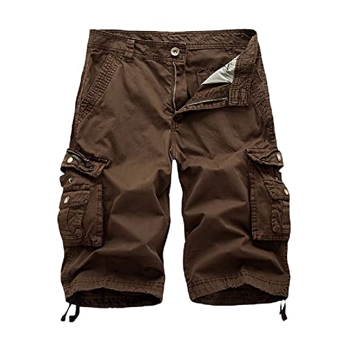 YAOTT Classics Shorts Herren Kurze Hosen Baumwolle Sommer Vintage Bermuda Shorts Outdoor Casual Multi Taschen Cargo Shorts Männer Arbeitsshorts Kurze Cargohose Wanderhose Anglerhose 4XL von YAOTT