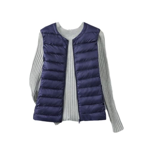 YAOTT Damen Daunenweste Leichte Dünne Steppjacken Ärmellose Übergangsjacke Steppweste Daunen Steppjacke Outdoor Gefüttert Pufferjacke,Marineblau,5XL von YAOTT