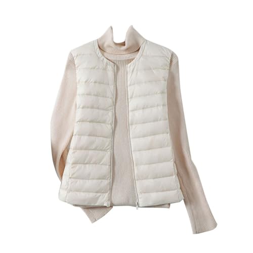 YAOTT Damen Daunenweste Leichte Dünne Steppjacken Ärmellose Übergangsjacke Steppweste Daunen Steppjacke Outdoor Gefüttert Pufferjacke,Weiß,M von YAOTT