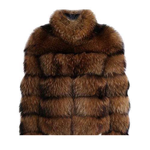 YAOTT Damen Kurz Flauschiges Kunstfuchsfell Stehkragen Langarm Luxus Parka Outwear Jacke Große Größen Kunst Fellmantel Elegant Warm Kunstfell Pelzmantel Luozi S von YAOTT
