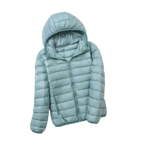 YAOTT Daunenjacke Damen Leichte Steppjacke Packable Puffer Jacke Übergangsjacke mit Kapuze/mit Stehkragen Warme Winterjacke Gefüttert Pufferjacke,Blau-A,L von YAOTT