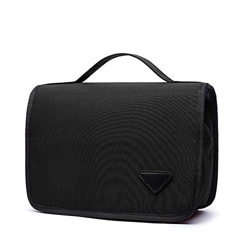 YAOTT Herren Handtasche Damen Kulturbeutel Kulturtasche für Reise Große Waschtasche Kosmetiktasche Schminktasche MakeUp Tasche Kosmetikkoffer Wäschesack Reisetasche Mit Haken Black L von YAOTT