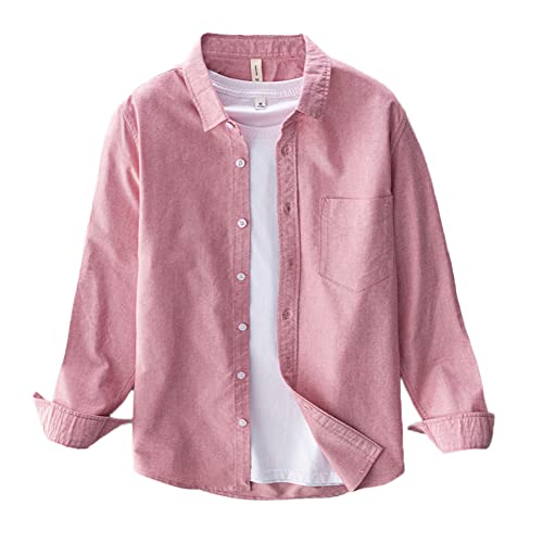 YAOTT Herren Hemd Vintage Langarmhemd ohne Bügeln Baumwoll Hemden Langarm Herrenhemden Freizeithemd Einfarbigs Modische Hemdjacke S von YAOTT