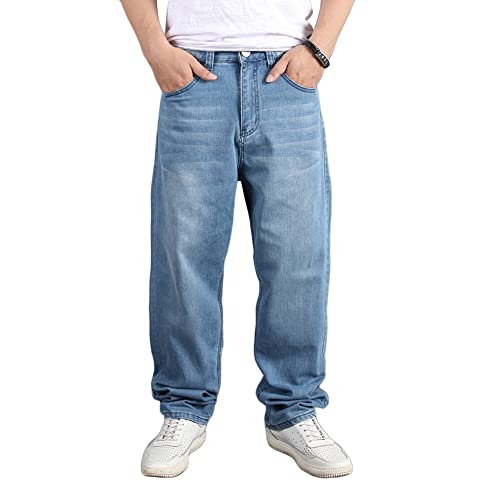 YAOTT Herren Jeans Hose Denim Stretch Regular Fit Jeanshose Tapered Jeans Stretchhose Jeanshose Sweathose Freizeithose,Blau,42 von YAOTT