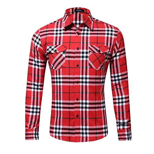 YAOTT Herren Kariertes Hemd Kariertes Langarmshirt aus Popeline Formelles Hemd Business Freizeit Hochzeit Bügelleicht Slim-Fit Langarm Hemden Arbeitspullover Hemd mit Knöpfen GD022-6 L YAOTT Herren Kariertes Hemd Kariertes Langarmshirt aus Popeline Formelles Hemd Business Freizeit Hochzeit Bügelleicht Slim-Fit Langarm Hemden Arbeitspullover Hemd mit Knöpfen GD022-6 L von YAOTT
