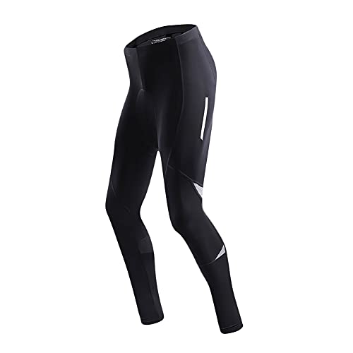 YAOTT Herren Radlerhosen Sports Lange Fahrradhose Atmungsaktiv Kompression Radhose Warm Radsport Lange Hosen Männer Elastische Leggings Radsport Hose mit 3D Schwamm Sitzpolster für MTB und Lauf 3XL von YAOTT