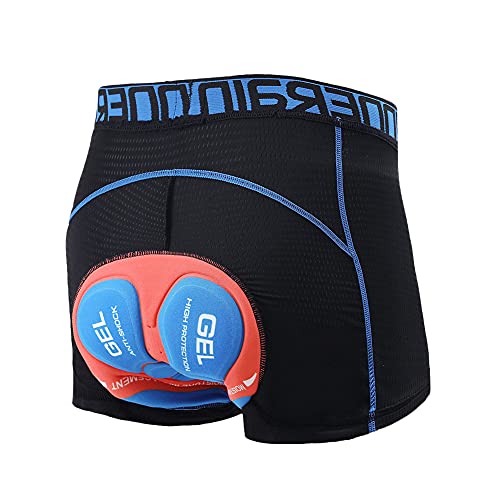 YAOTT Herren Radunterhose Atmungsaktive Schnelltrocknende Fahrradhose Stoßfestes Radlerhose Fahrradunterhose Radhose Männer Fahrrad Radfahren Unterwäsche mit 5D Einer Hohen Dichte Gel Sitzpolster XL von YAOTT
