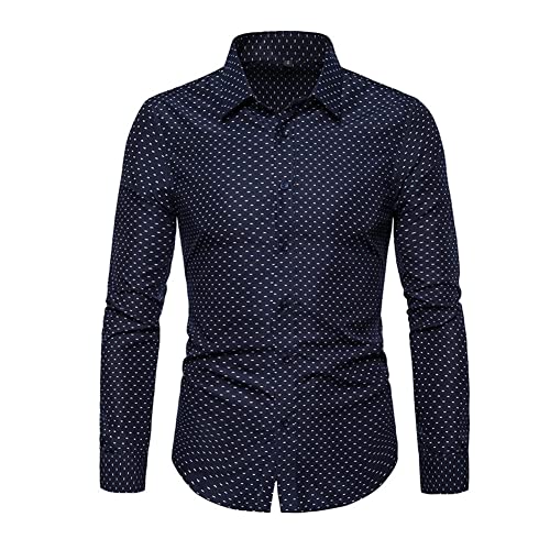YAOTT Herren Slim-Fit Hemd Business Freizeit Hochzeit Bügelleicht Jacke Elegante Abendgarderobe Herbst Freizeitjacke Hemd Langarm Wellenpunkt Langarmhemd Hemden Formelles Strickjacke Dunkelblau M YAOTT Herren Slim-Fit Hemd Business Freizeit Hochzeit Bügelleicht Jacke Elegante Abendgarderobe Herbst Freizeitjacke Hemd Langarm Wellenpunkt Langarmhemd Hemden Formelles Strickjacke Dunkelblau M von YAOTT