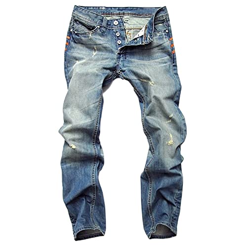 YAOTT Jeans Herren Destroyed Hose Jeanshose Männer Slim Fit Stretch Denim Freizeithose Casual Hose Pants,Blau,40 von YAOTT