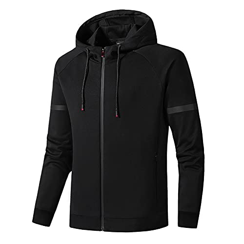 YAOTT Kapuzenpullover Herren Langarm Zip Hooded Sweatshirt Casual Sweatjacke mit Kapuze Hoodie mit Durchgehendem Reißverschluss Männer Kapuzenjacke Kapuzenpulli Übergangsjacke Basic Pullover von YAOTT