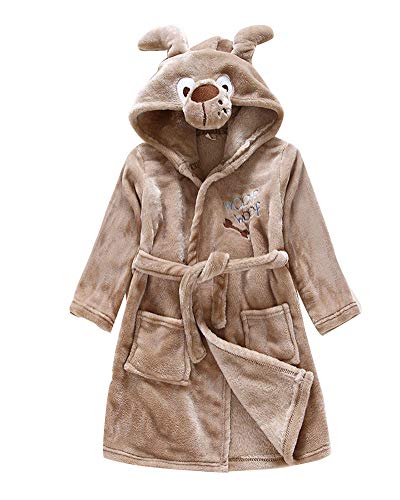 YAOTT Kinder Jungen Mädchen Tier geformt Kimono Morgenmantel Neuheit Fleece Plüsch Kapuzenbademantel Hund Height 130cm von YAOTT