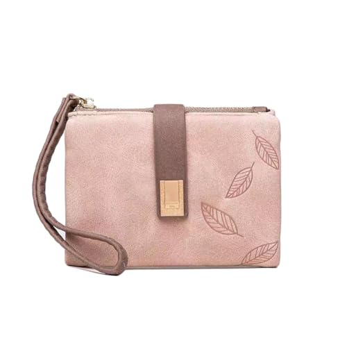 YAOTT Portemonnaie Damen aus Kunstleder, Kleines Geldbeutel Geldbörse mit Reißverschluss Geldbörse klein Weich Bequem Süß Portemonnaie mit Viel Kartenfächer Pink von YAOTT