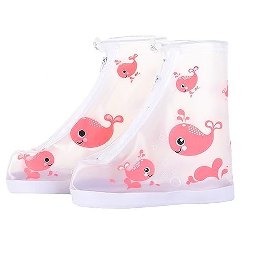 YAOTT Regenschutz Schuhe 1 Paar Tragbarer Regenüberschuhe PVC Wasserdicht Überschuhe Wiederverwendbar Rutschfester Schuhüberzieher Optimal vor Regen, Schnee und Matsch Geschützt für Kinder B L von YAOTT