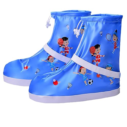 YAOTT Regenschutz Schuhe 1 Paar Tragbarer Regenüberschuhe PVC Wasserdicht Überschuhe Wiederverwendbar Rutschfester Schuhüberzieher Optimal vor Regen, Schnee und Matsch Geschützt für Kinder C M von YAOTT