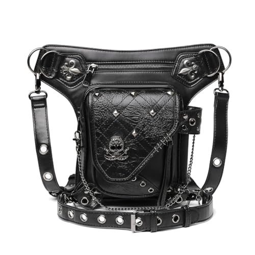 Gothic Steampunk Hüfttasche Multifunktionale Damen Umhängetasche, Hüfttasche, Crossbody Bag Verstellbare Hüftgurtgröße von YAOYI