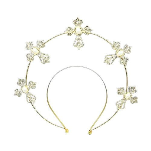 YAPAILANG Halos Stirnband Gothic Kopfschmuck Frauen Virgin Kopfbedeckung Tiaras Haarreifen Hochzeit Party Haarschmuck YAPAILANG Halos Stirnband Gothic Kopfschmuck Frauen Virgin Kopfbedeckung Tiaras Haarreifen Hochzeit Party Haarschmuck von YAPAILANG