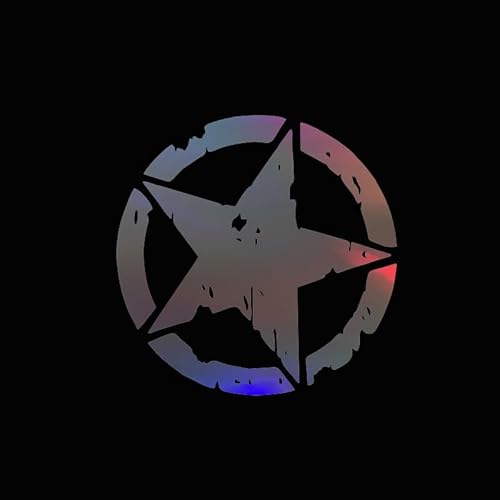 YAPKOLV 2 Stück Sterne Militär Aufkleber 4x4 Off Road Sticker USA Army Oldschool für Motorrad Auto Motorhaube Renegade (18 cm Schwarz) von YAPKOLV