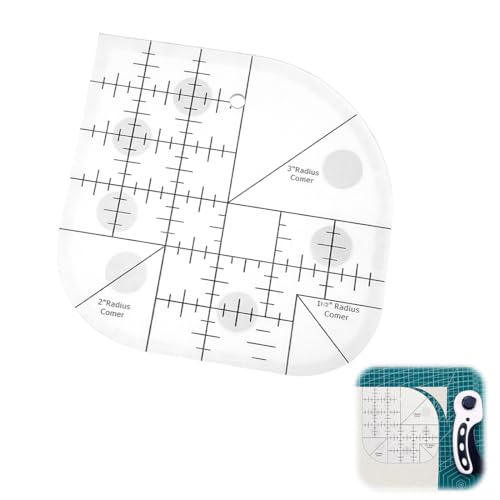 YAPKOLV Curved Corner Cutter Acrylic Sewing Ruler, Patchwork Quilting Template, Sewing Patchwork Tool, DIY Sewing Accessories von YAPKOLV