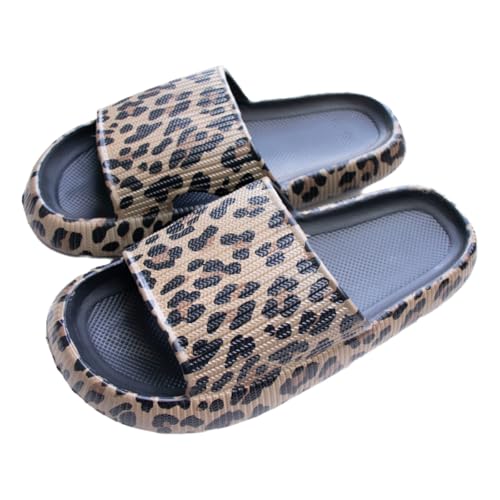 Badeschuhe Damen Herren Cozislides Original Slippers Leopard Wolken Slipper Cloudyzz Schlappen Super Weiche Airfloppy Hausschuhe rutschfeste Pantoletten Badelatschen Offener Zehentranner Sommer von YAQUEKOU