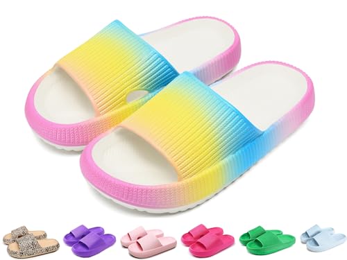 Badeschuhe Jungen Mädchen Badelatschen Original Slippers Badeschlappen Cloudyzz Schlappen Wolke Hausschuhe Unisex Kinder Home Slippers rutschfeste Pantoletten Sommer Garten Badelatschen Flip Flops von YAQUEKOU