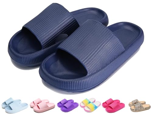 Badeschuhe Jungen Mädchen Badelatschen Original Slippers Badeschlappen Cloudyzz Schlappen Wolke Hausschuhe Unisex Kinder Homeslippers rutschfeste Pantoletten Sommer Garten Bade Sandalen Flip Flops von YAQUEKOU