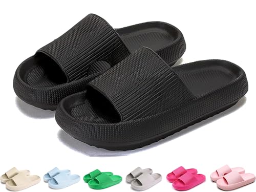 Badeschuhe Jungen Mädchen Badelatschen Original Slippers Badeschlappen Cloudyzz Schlappen Wolke Hausschuhe Unisex Kinder Homeslippers rutschfeste Pantoletten Sommer Garten Bade Sandalen Flip Flops von YAQUEKOU