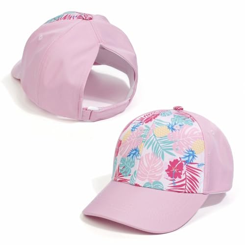 YAQUEKOU Cap Kinder Mädchen Kappe Verstellbarer Snapback Regenbogen Baseballkappe Leopard Baseball Cap Sonnenhut Kinder Basecap Schirmmütze Mädchen (DE/NL/SE/PL, Alter, 3 Jahre, 10 Jahre, Blumen) von YAQUEKOU