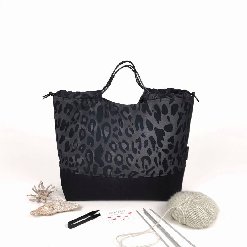 xl Projektbeutel , Projekttasche Projectbag, Drawstringbag, Handarbeitstasche, Strickprojekttasche, Häkeltasche, Knittingbag von YARNIYO