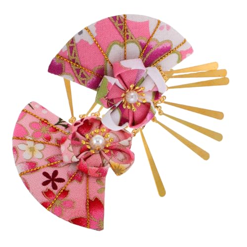 2pcs Japanische Stil Sakura -fan Haarklammern Traditionelle Japanische Haarverzierungen Japanische Yukata Kopfbedeckung Für Frauen Braut Hochzeitshaarstifte von YARNOW