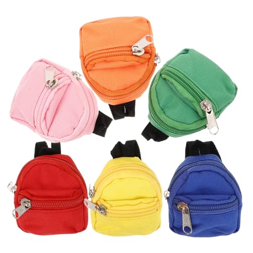 YARNOW 6Stücke Mini Puppen Rucksack mit Niedlichen Miniatur Rucksäcken für Junge Mädchen Schul Spielzeugaccessoires für Puppen und Puppenhäuser von YARNOW