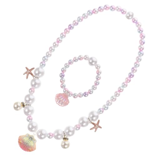 YARNOW Muschel Halskette Für Mädchen Junge Mädchen Schmuck Mit Armband Kindergeschenk Mädchenkleidung Mädchenaccessoires Muschelschmuck Für Kleinkinder von YARNOW