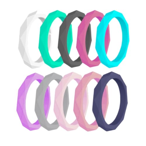 YARNOW 10 Stück 10 Silikonringe Herren Silikon Ehering Gummi Polyederringe Mann Klingelt Silikonring Für Herren Herrenring Eheringe Gummi Trendige Ringe Anruf Damen Schmuck Sport von YARNOW