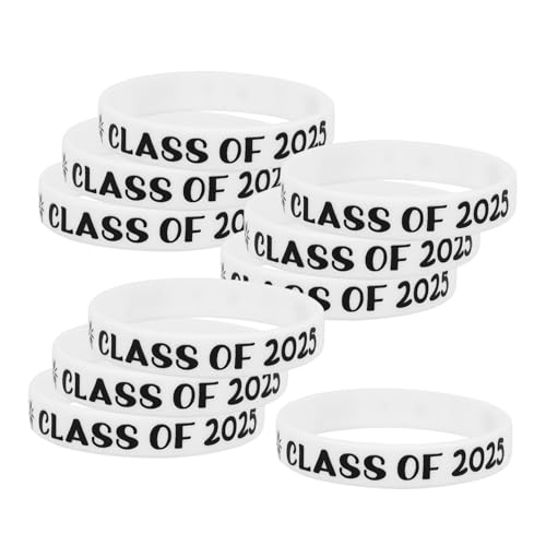 YARNOW 10 Stück Silikon Armbänder für Abschlussfeiern Class Of Flexible Gummiarmbänder für Graduierungsfeierlichkeiten Bequem und Langlebig für Freunde und Familie von YARNOW