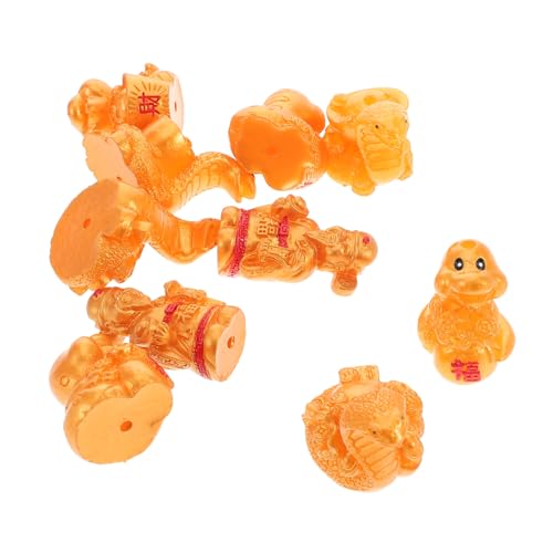 YARNOW 10 Stück Sternzeichen-Schlange-Anhänger Schmuckanhänger Tierkreis Herstellung Handwerk Farbe Chinesisches Sternzeichen aus Harz Hängende Schlangen-Anhänger Ästhetische Reize Golden von YARNOW