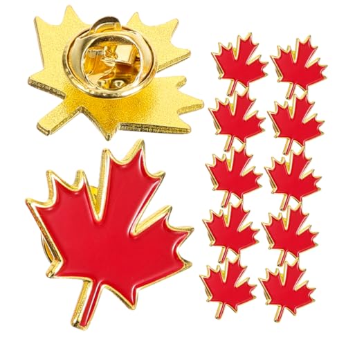 YARNOW 12 Stück Teiliges Ahornblatt Broschen Set Rote Emaille Maple Leaf Anstecknadeln Leichte Kratzfeste Mode Broschen für Jacken Schals Strickjacken Elegant und Vielseitig für Damen von YARNOW
