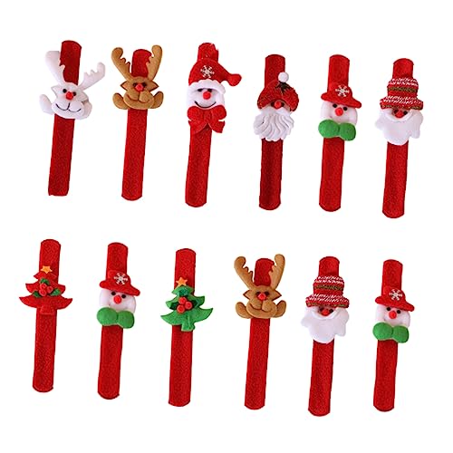 YARNOW 12 Stück Teiliges Weihnachts Slap Armband Bunte Xmas Wrist Decoration Flexibles Einfach Tragbares Spielzeugarmband für Party Festliche Weihnachtsdeko und von YARNOW
