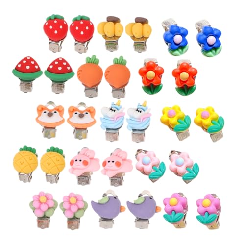YARNOW 15 Paare Teiliges Mädchen Clip Ohrringe Cartoon Blumen Ohrclips ohne Ohrlöcher Hautfreundlich Schmerzfrei Langlebig Niedliche Party Schmuckaccessoires von YARNOW