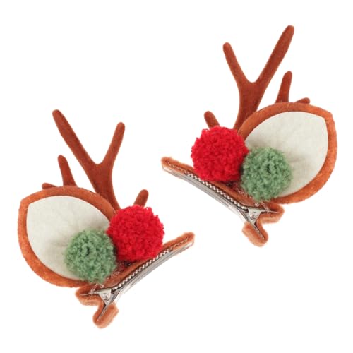 YARNOW 1Paar Weihnachts Haarspangen mit Rentiergeweih Design Niedliche Geweih Haarclips für Festliche Anlässe Langlebig und Bequem Weihnachten Geburtstage und Feiern von YARNOW