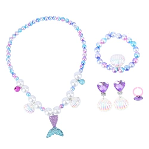 YARNOW Meerjungfrau Halskette Mit Anhänger Armband Und Süßem Ring Für Junge Mädchen Junge Mädchen-schmuckset Für Partys Und Besondere Anlässe von YARNOW