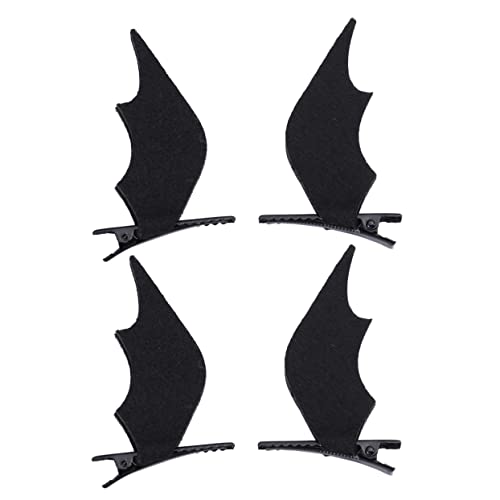 YARNOW 2 Paare Halloween Haarspangen Teufelsflügel Haarclip Schwarz Komfortabel Kleine Haarnadeln Party Accessoire für Damen von YARNOW