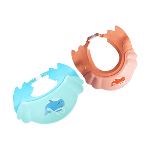 YARNOW 2 STÜCK Verstellbare Duschhaube mit Niedlichem Tierdesign für Junge Mädchen Augenschutz und Ohren Schutz Wasserdichtes Badewischvisier für Sicheres Waschen von YARNOW