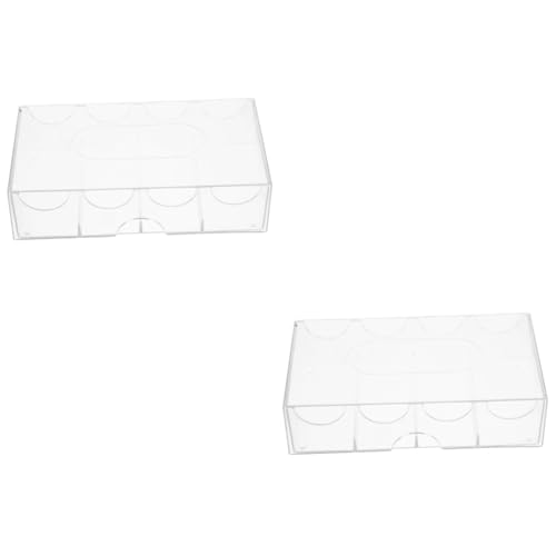 YARNOW 2 Stück Klarer Pokerchip Behälter aus Robustem Material Fächiger Aufbewahrungsbox für Praktischer und Tragbarer Chip Organizer für Haushalt und Spiele von YARNOW