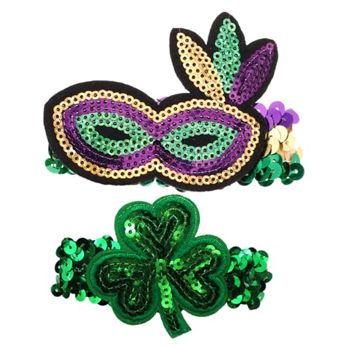 YARNOW 2 Stück Patrick Day Armband Glitzernde Shamrock Handgelenkbänder Leichtes Hautfreundliches Party Accessoire für Irish Festival und Kostümfest von YARNOW
