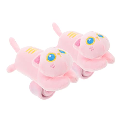 YARNOW 2 Stück Plüsch Katzen Slap Armbänder Weiche Kuscheltier Handgelenk Bänder mit Tiermotiv Leicht Komfortabel und Langlebig für Partys Halloween und Geburtstagsgeschenke von YARNOW