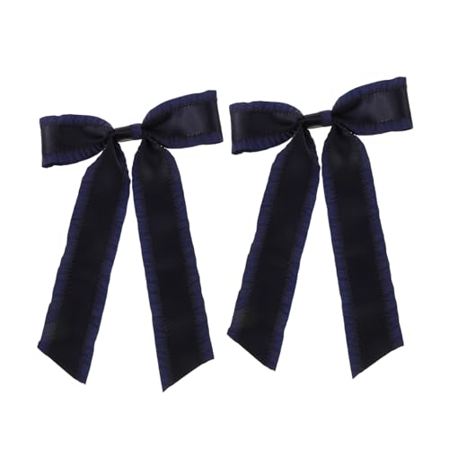 YARNOW 2stücke Dunkelblaue Haarschleifenclips Mit Schleife Für Mädchen Und Frauen Haarklammern Süße Haar-accessoires Für Verschiedene Frisuren Und Anlässe von YARNOW