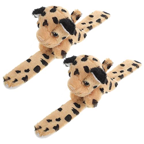 2 Stück Schnapparmbänder mit Leopardenmuster Plüschige Tierarmbänder für Partys Halloween Weihnachten und Mehr Hautfreundlich und Langlebig von YARNOW