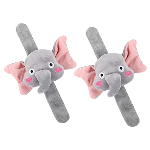 YARNOW 2 Stück Tierdesign Slap Armbänder für Plüscharmband mit Elefantenmotiv Partygeschenk und Klassenzimmerpreis für Geburtstagsfeiern und Feste von YARNOW