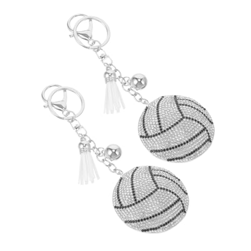 YARNOW 2 Stück Volleyball Schlüsselanhänger mit Funkelndem Strass Anhänger Kompakt und Leicht Sport Schmuck für Teenager Mädchen Dekorativer Rucksack Taschenanhänger Langlebiges von YARNOW
