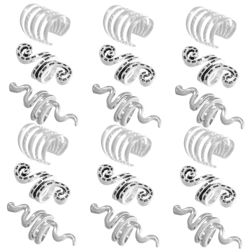 YARNOW 20 Stück Teiliges Haarschmuck für Zöpfe aus Metall Hohl Designte Dreadlock Ringe Modische Haarspiralen für Frauen Einfach Anzuwendende Braids Accessoires Trendige Haar Dekoration von YARNOW